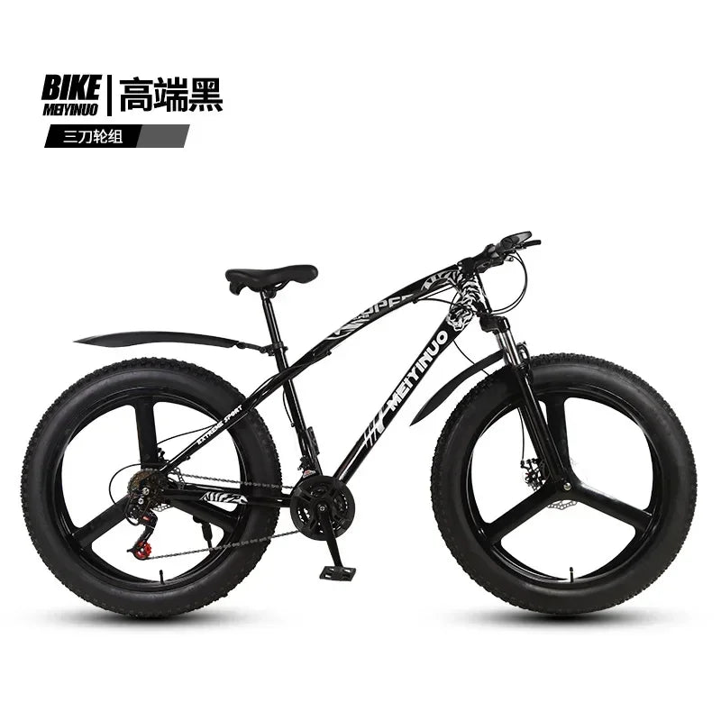 A Snowmobile 26 Inch Double Disc Wide Tires off-Road Speed Bike Adult Knight Bicycle Mountain Bike