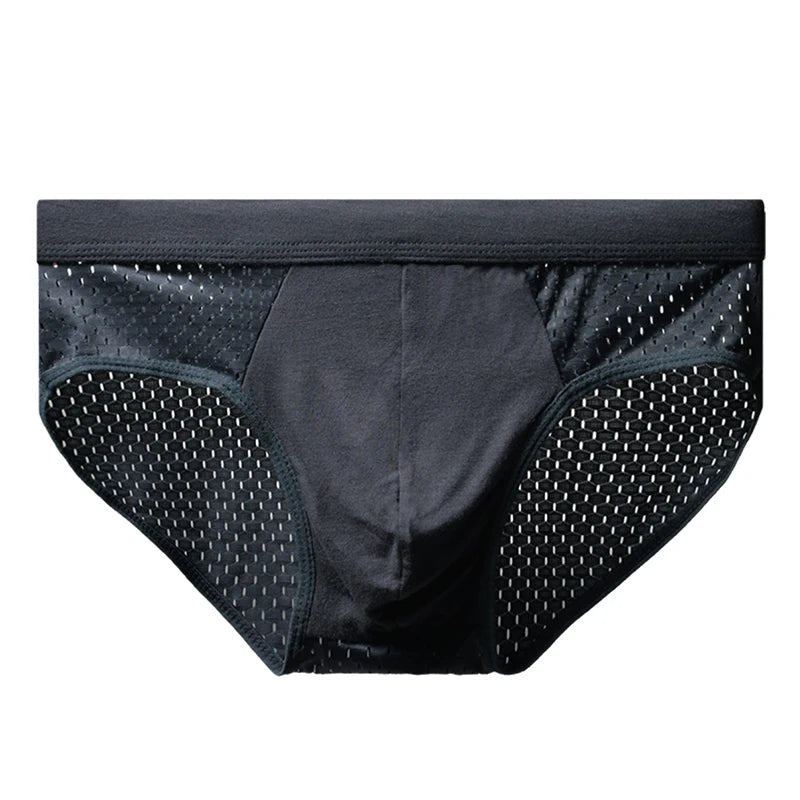 Men Underwear Male Thin Breathable Triangle Panties for Men's Ice Silk Briefs Mesh Sexy Square Corner Pants for men's Shorts