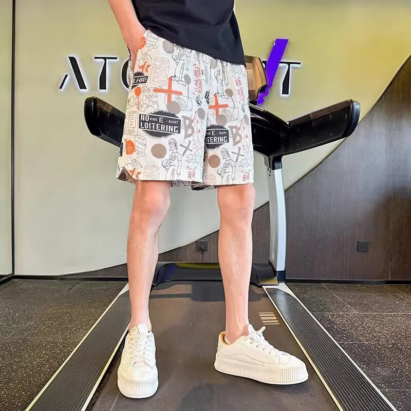Hip Hop Men's Sports Shorts Summer Fashion White Short Pants Harajuku High Street Men's Clothing Casual Shorts Streetwear 2024