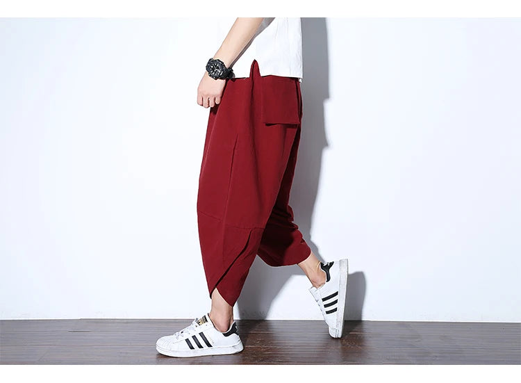 2024 New Casual Shorts Man Solid Harem Men's Summer Shorts Knee-length Short Pants For Men Bermuda Shorts Men's Summer Breeches