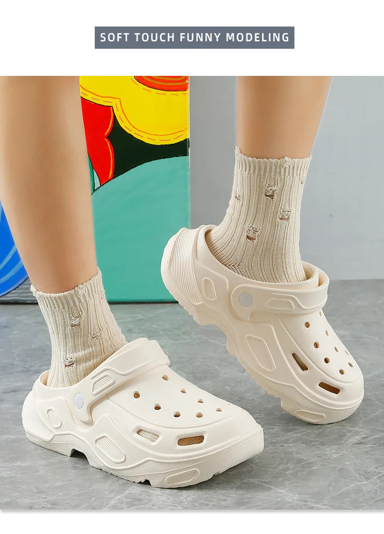 Summer Comfortable Soft Heightening Sandals For Men Platform High-heeled Outdoor Non-slip Waterproof Sandals For Women Clogs