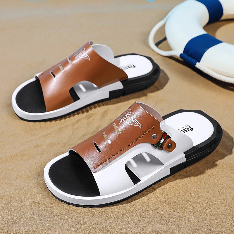 Slippers Men's Fashion 2024 New Summer Outdoor Casual Anti slip Men's Sandals Korean Edition Personalized Soft Sole Sandals for