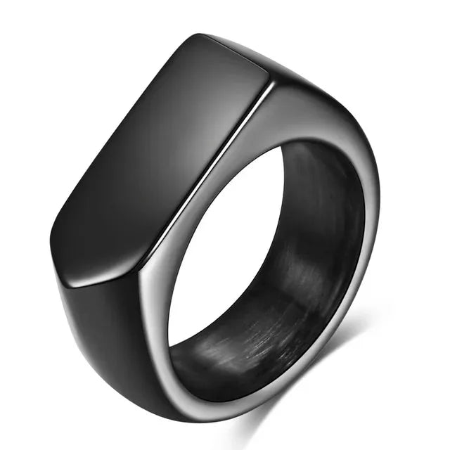 Customized Women Signet Ring Name Letter Pattern Logo Stainless Steel Rings Punk Candid Fashion Jewelry Male Wedding Accessories