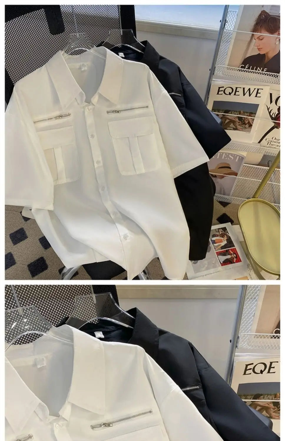 Working Short-sleeved Shirt Men's Summer High Street Niche High-end Design American Handsome Loose Casual Jacket