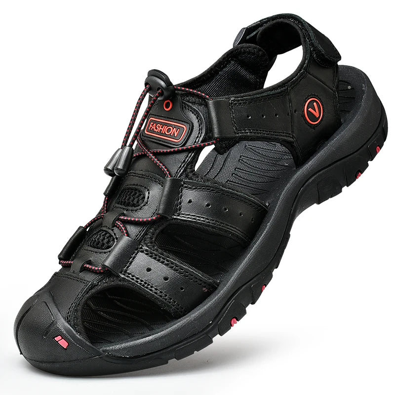 Men's Sandals Leather Casual Shoes for Men Outdoor Leather Sandals for Men Men's Beach Shoes Roman Sandals Large Sizes