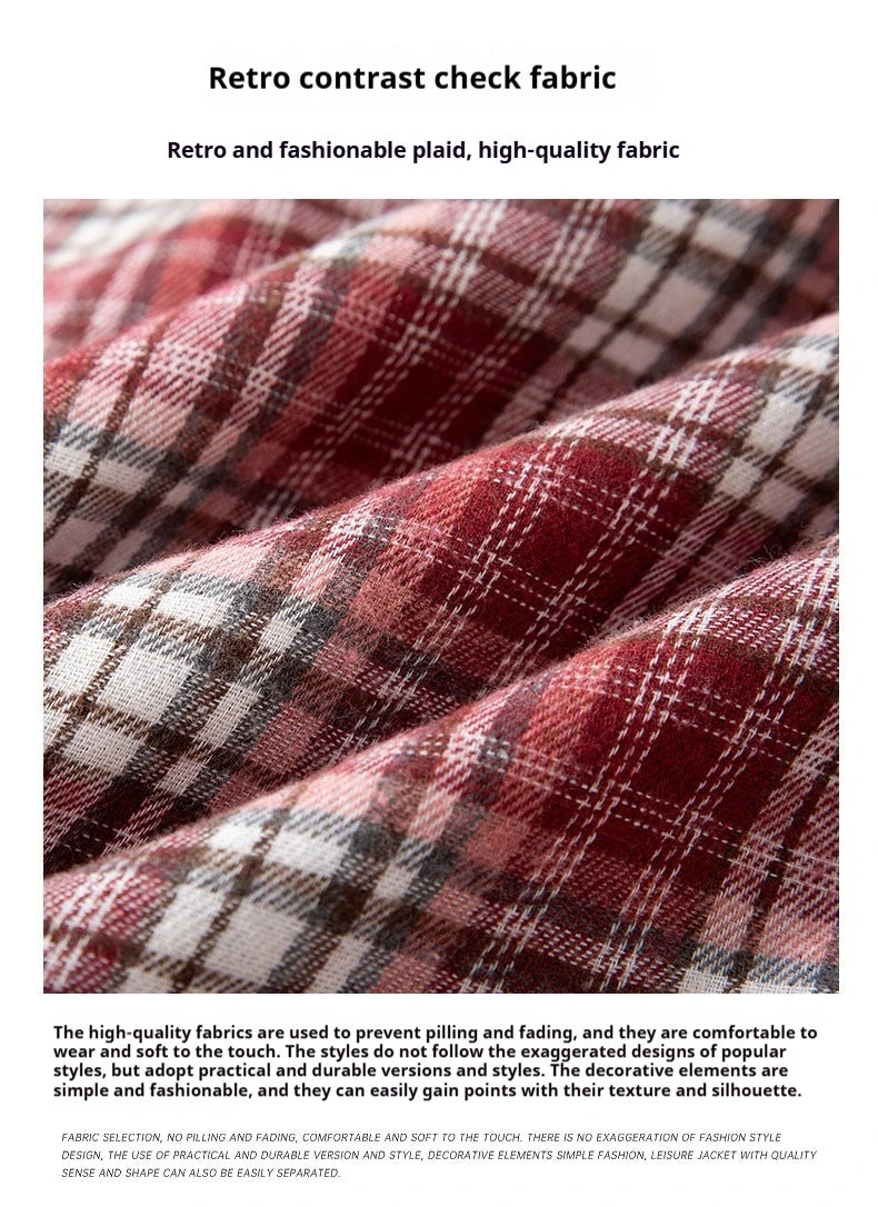 2025 New Men's Checkered Shirt Spring and Autumn Long Sleeve Slimming Shirt Korean Men's Best Selling Fashion Trend Top