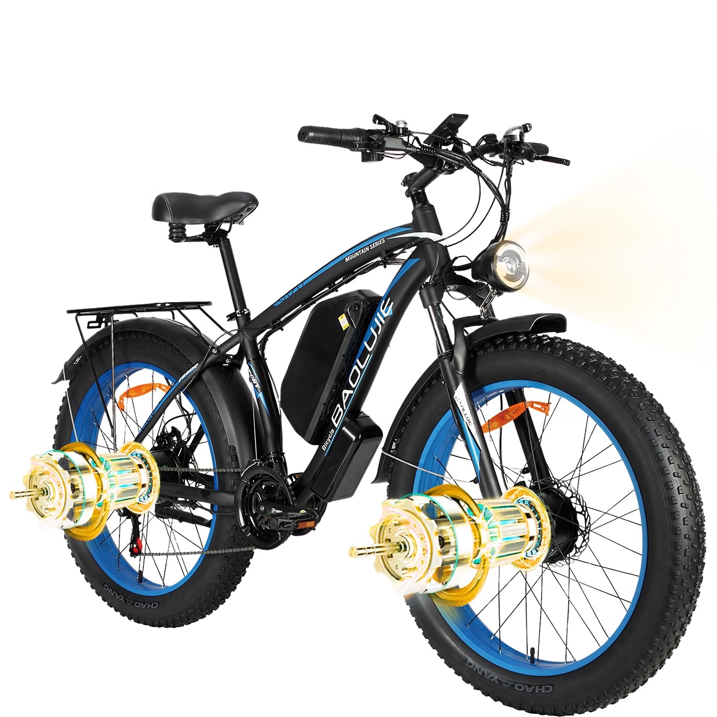 BAOLUJIE 2602 Ebikes for Adults Peak 3000W Electric Bicycle E bike 48V 23AH Dual Motor 26" Electric Bike Hydraulic Disc Brakes