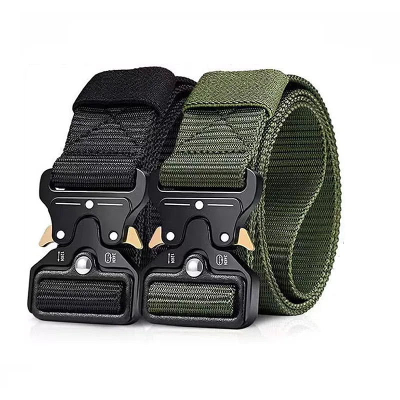 Men's Belt Metal Male Belt Canvas Belts Big Size Outdoor Sport Nylon Belts Oversized