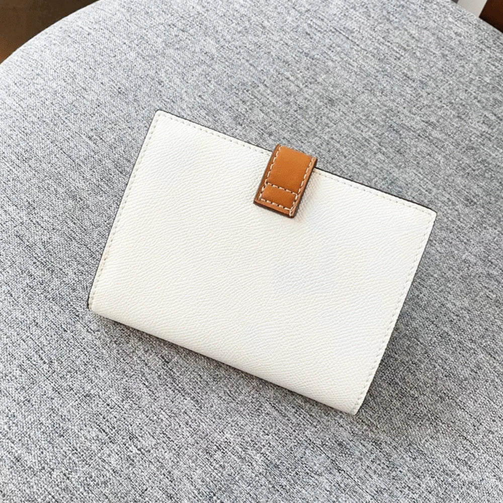 Luxury Design Genuine Leather Wallet For Woman Custom Initials Fashion Folding Passport Holder Business Card Holder Coin Purse