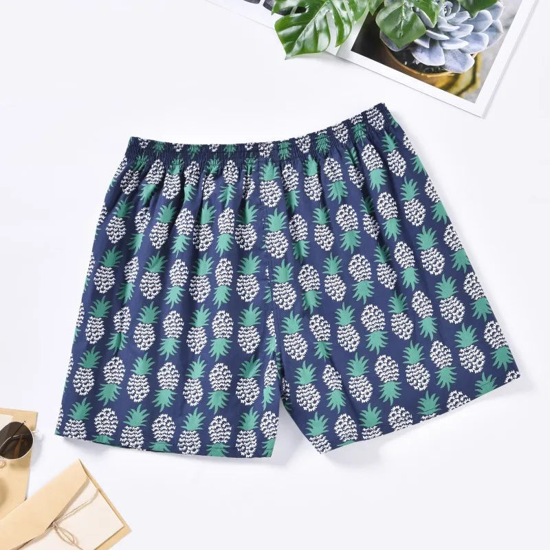 1PC 100% cotton men's underwear soft comfortable men's underwear men's shorts home loose elastic men's printed pants breathable