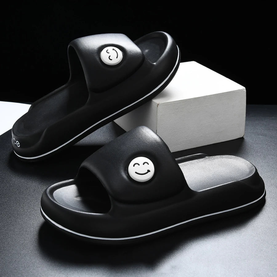 Men's Home Slippers Thick Soles Soft Slide Comfortable Indoor and Outdoor Slippers Solid Color Simple Daily Shoes