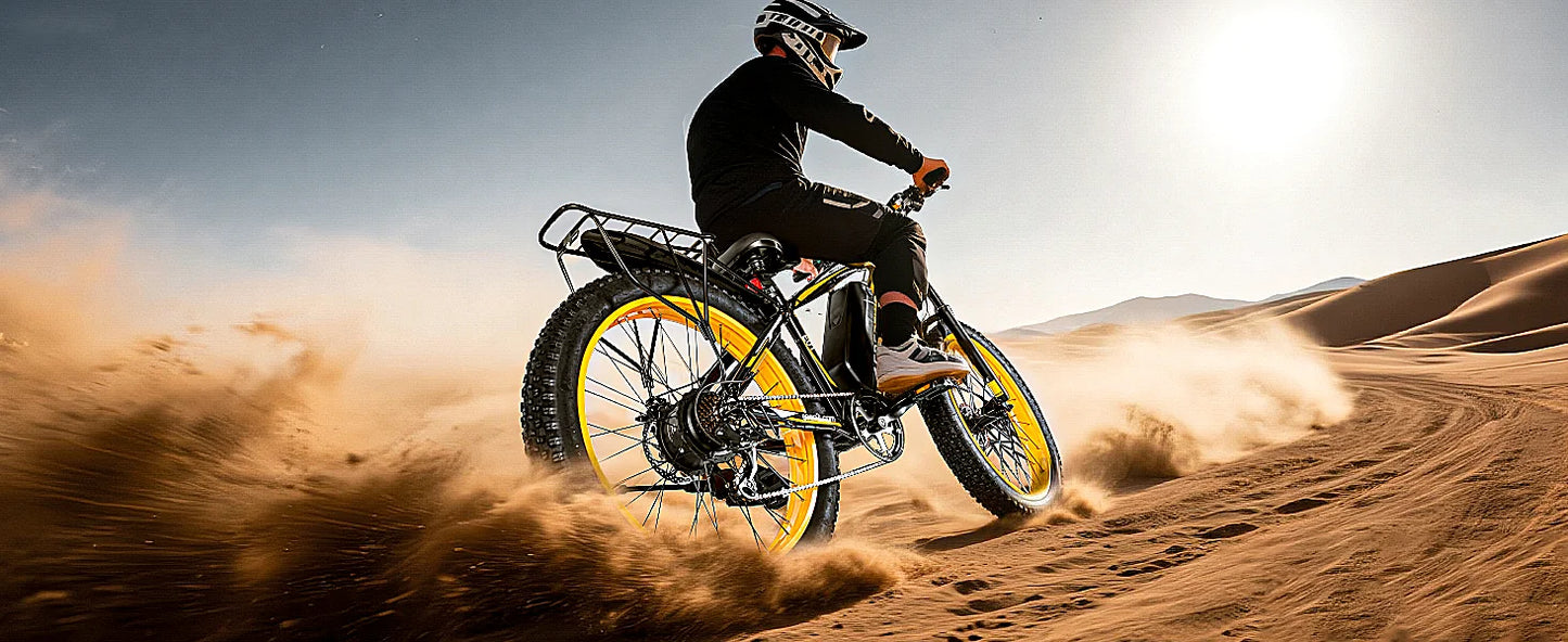 Electric Bike for Adults 1500W Peak Motor 34MPH Fast Speed 48V 15Ah Battery 26" Fat Tire Mountain Ebike 390lbs Max Load Aluminum