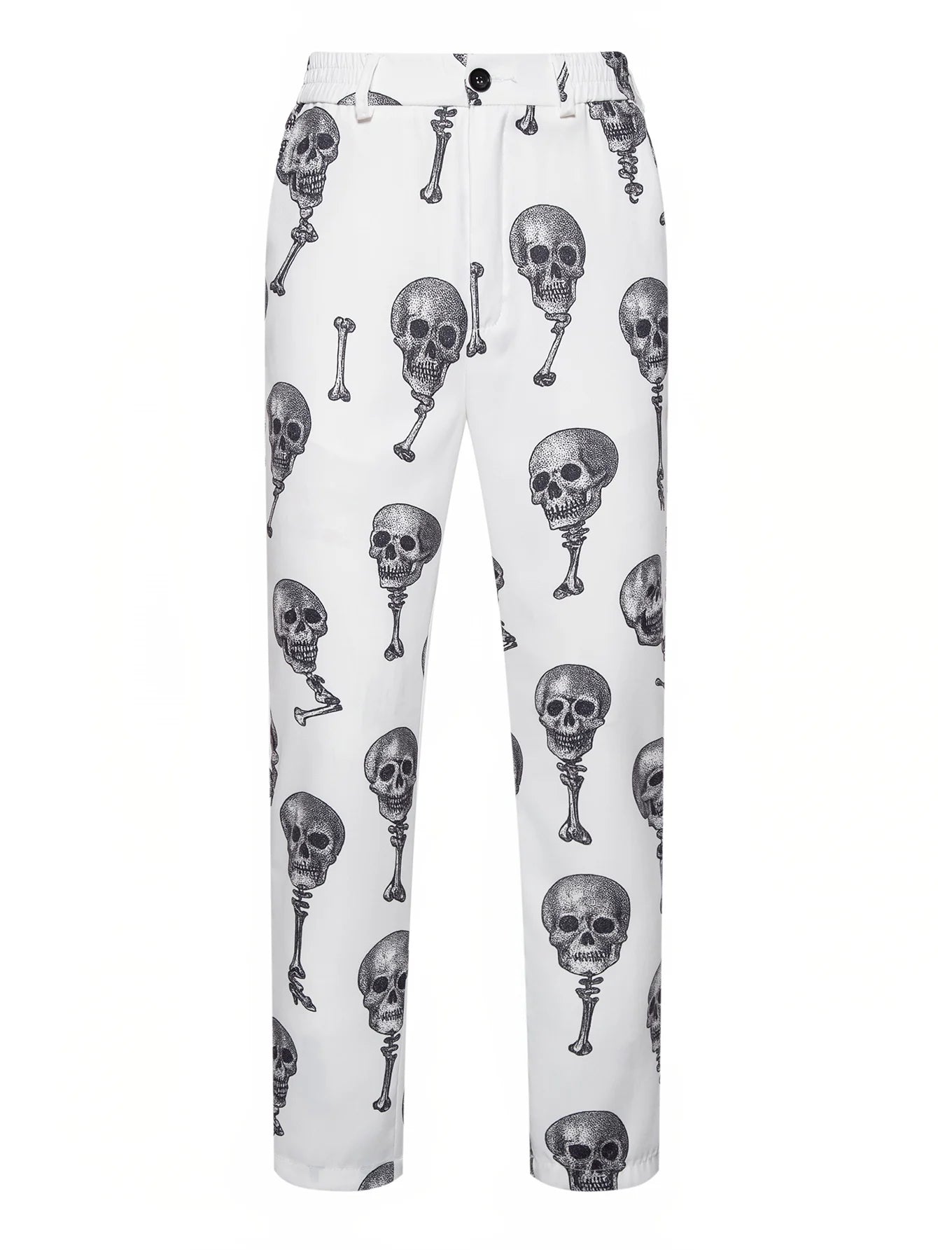 Skull Printed Mens Suit Pant Sets Trajes De Hombre Modernos Halloween Costumes Luxury Designer Nightclub Party Blazer Trousers