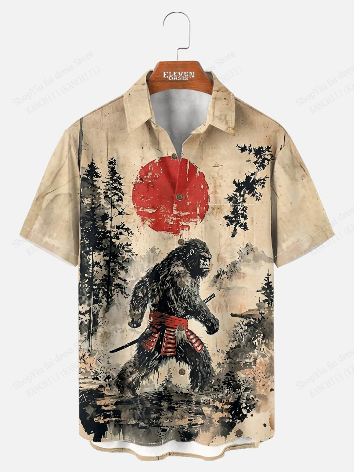 Japanese Style Samurai Cat 3d Print Hawaiian Shirt Men Women Fashion Short Sleeve single-breasted Casual Beach Shirts Men blouse