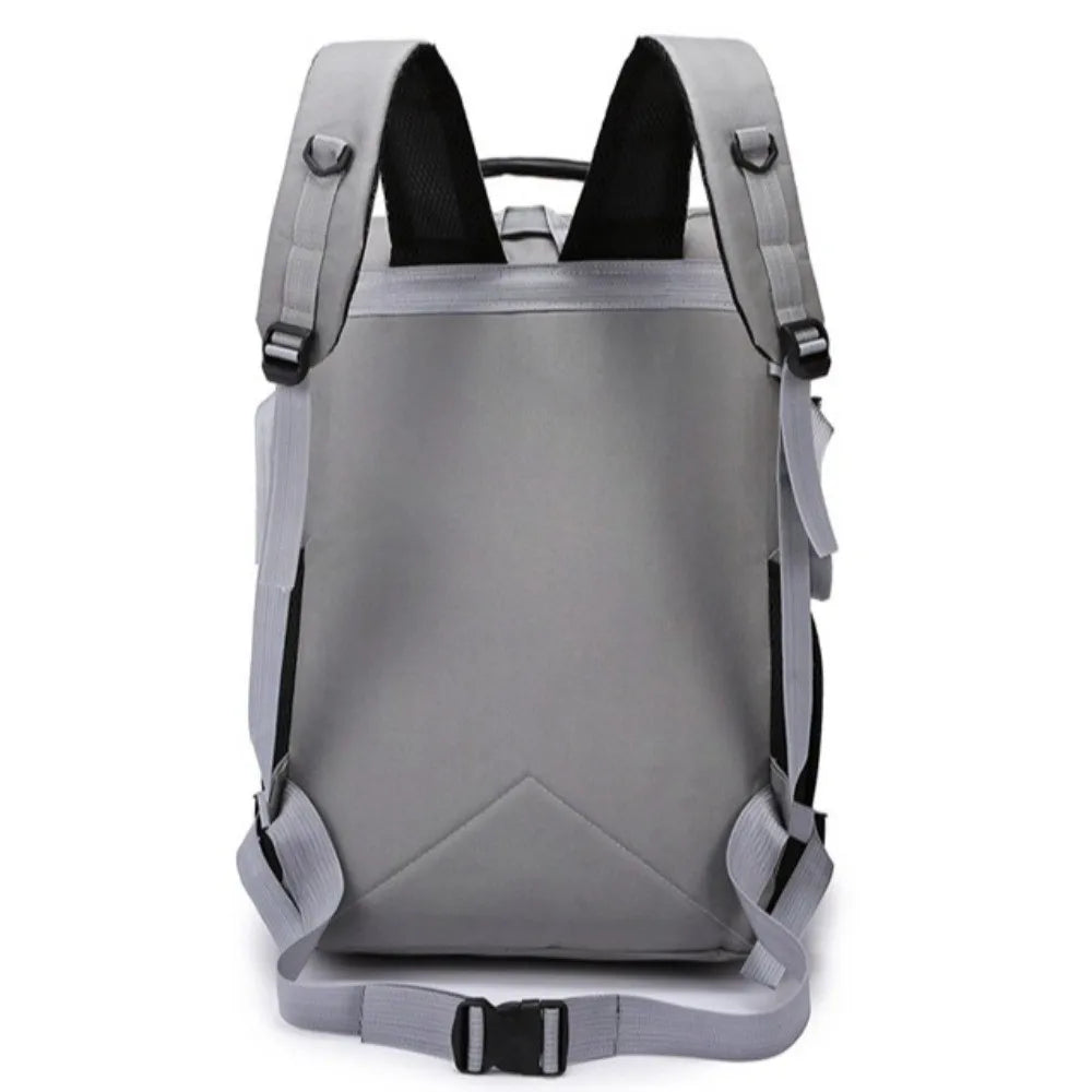 60L Men's Backpack Large Capacity Waterproof Travel Backpack Multi Buckle Wear-resistant Commuting Bag Hiking