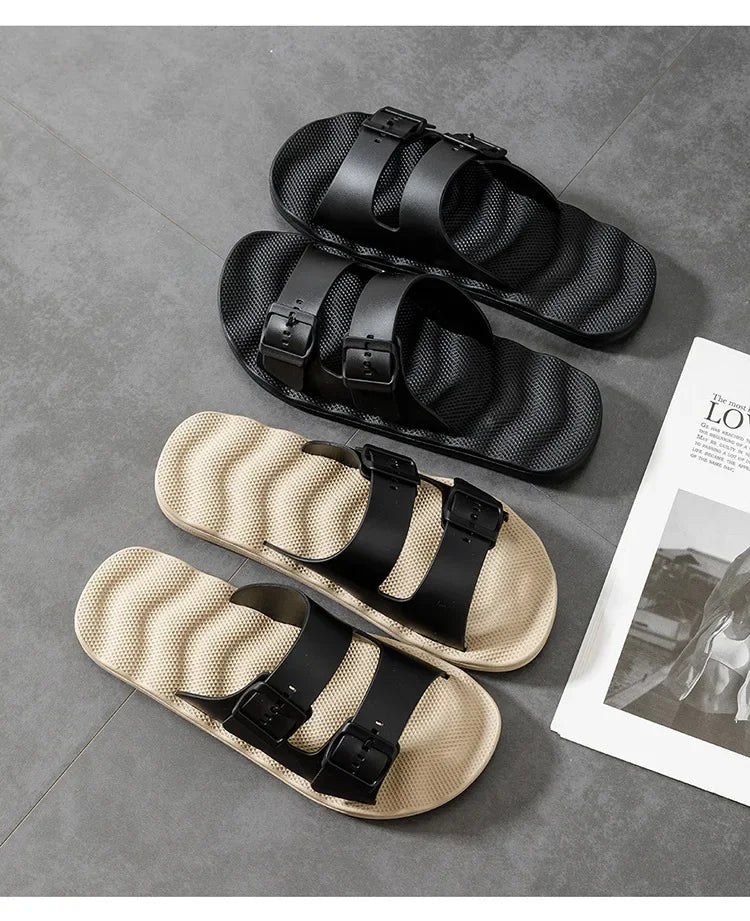 Slippers for Men In Summer Outdoor Wear Home Use Couples Indoor Soft Soles Bathrooms Non-skid Extra Large 4849 Sandals Slippers