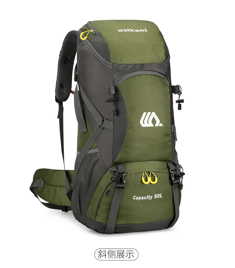 2025 new outdoor sports backpack mountaineering bag large capacity 50L men and women hiking camping bag travel shoulder bag