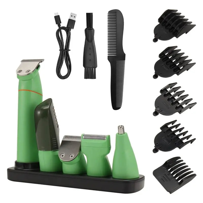 B89B-Beard Trimmer For Men 5-In-1 Hair Clipper Set Electric Shaver Nose Hair Remover Full Body Washable