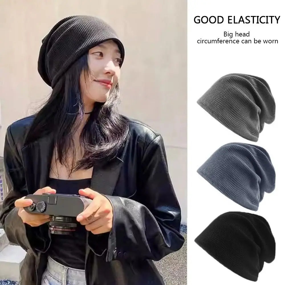 Casual Beanies for Men Women Fashion Soft Knitted Winter Hat Solid Color Hip-hop Bonnet Unisex Cap