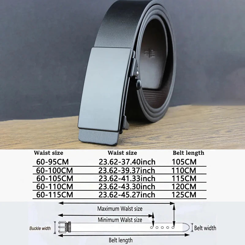 Men Belt Work Business Genuine Leather Casual Designer Belts Simplicity Fashion Dress belt for man Automatic Buckle StrapsZD2204