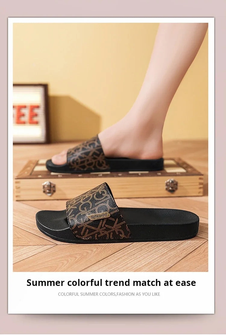2025 Slippers Men's Trendy Korean Version Personalized Outdoor Wear Roman Soft-sole Seaside Casual Flip-flops Beach Shoes