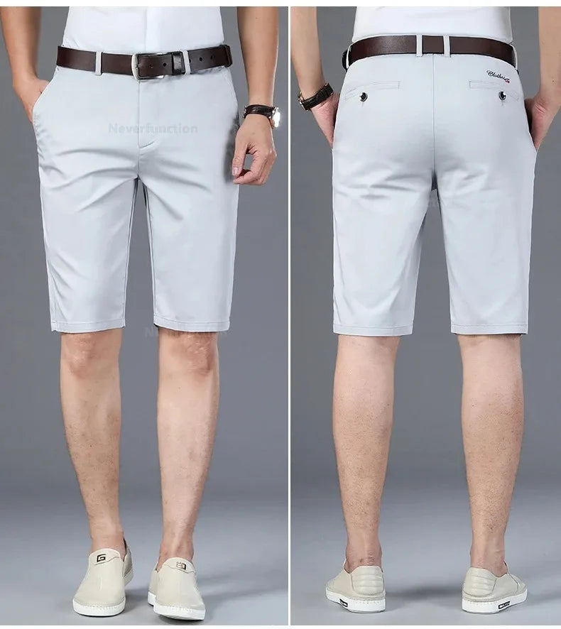 Men Shorts Summer New Knee Length Cotton Business Casual Pants Classic Brand Comfortable Clothing Shorts Male Boardshorts