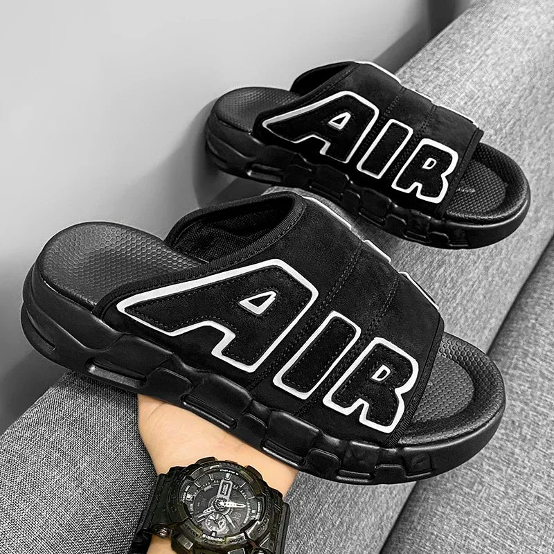 Men's Slippers 2025 Summer New Casual Slippers Fashion Air Cushion Sports Slippers for Men Non Slip Beach Shoes Designer Slides