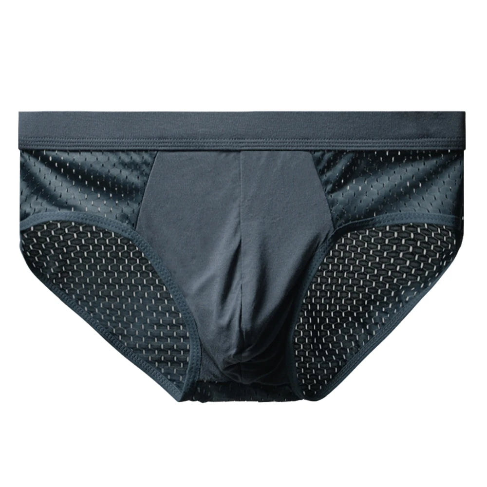 Men Underwear Male Thin Breathable Triangle Panties for Men's Ice Silk Briefs Mesh Sexy Square Corner Pants for men's Shorts
