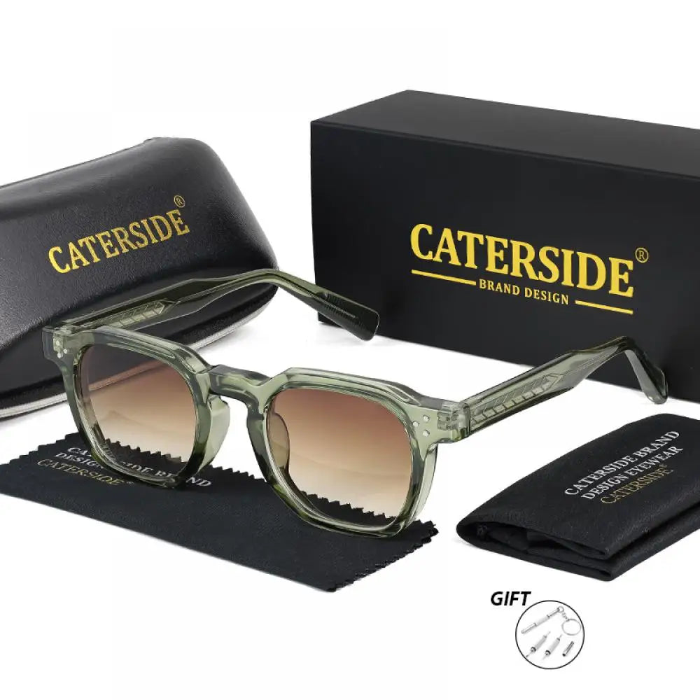 CATERSIDE Fashion Prescription Sunglasses 1.56 Refractive Index Lens Men's Small  Square Frame Women's Optical Sun Glasses