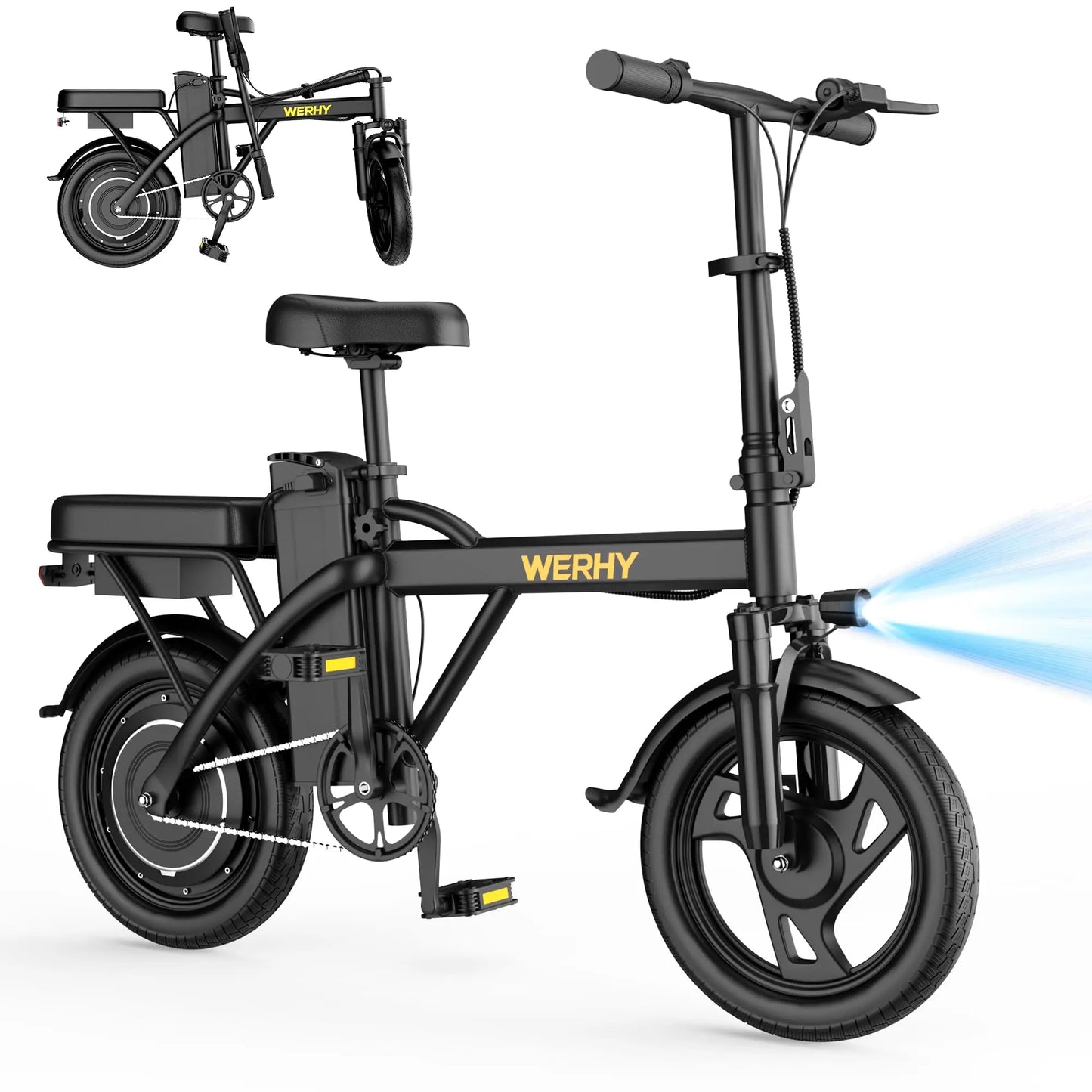 Only orange is in stock.500W Motor, 22 MPH Max Speed Folding Ebike,  Electric Bicycles, Max 30/40 Miles Range
