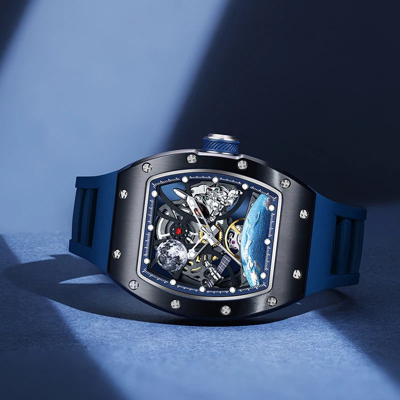 2025 High Quality Men's Automatic Watch with Stylish Sports Silicone Strap  Waterproof Mechanical Watches for Active Lifestyles