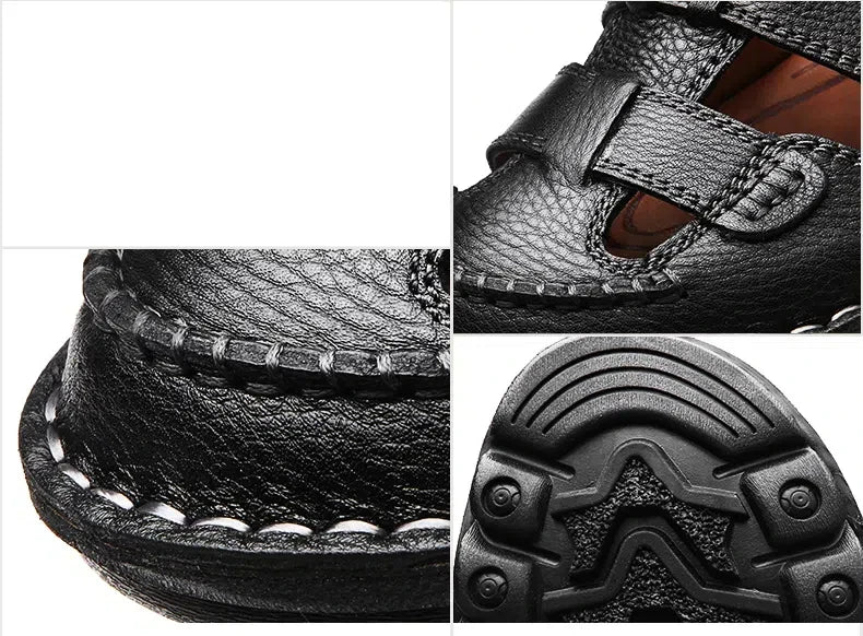 New Summer Genuine Leather Roman Men's Sandals Business Casual Shoes Outdoor Beach Wading Slippers Men's Shoes Big Size 48