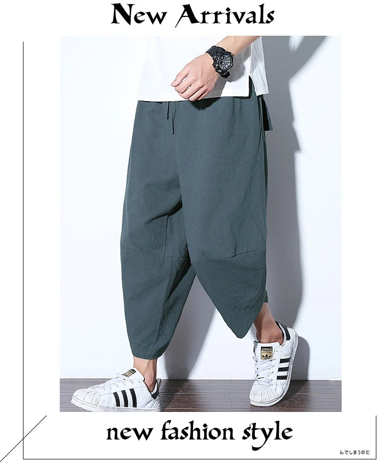 2024 New Casual Shorts Man Solid Harem Men's Summer Shorts Knee-length Short Pants For Men Bermuda Shorts Men's Summer Breeches