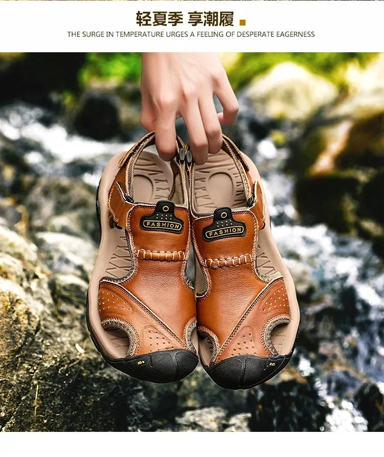 Men's Beach Sandals Man 2024 Men's Summer Sandal Casual Sneakers Genuine Slippers Brand Luxury Sandals Crox Style Men's slippers