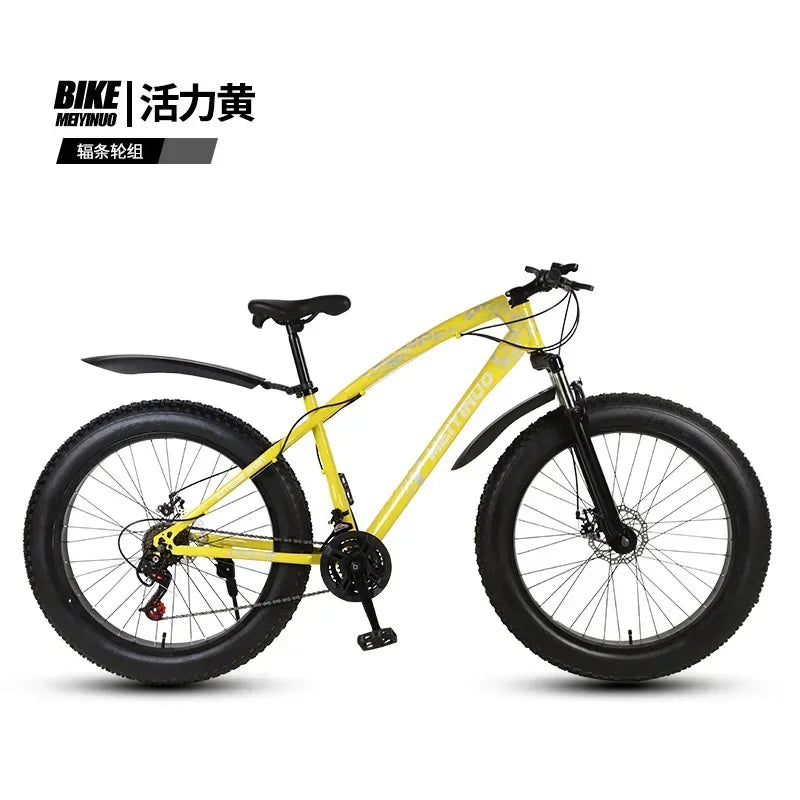 A Snowmobile 26 Inch Double Disc Wide Tires off-Road Speed Bike Adult Knight Bicycle Mountain Bike