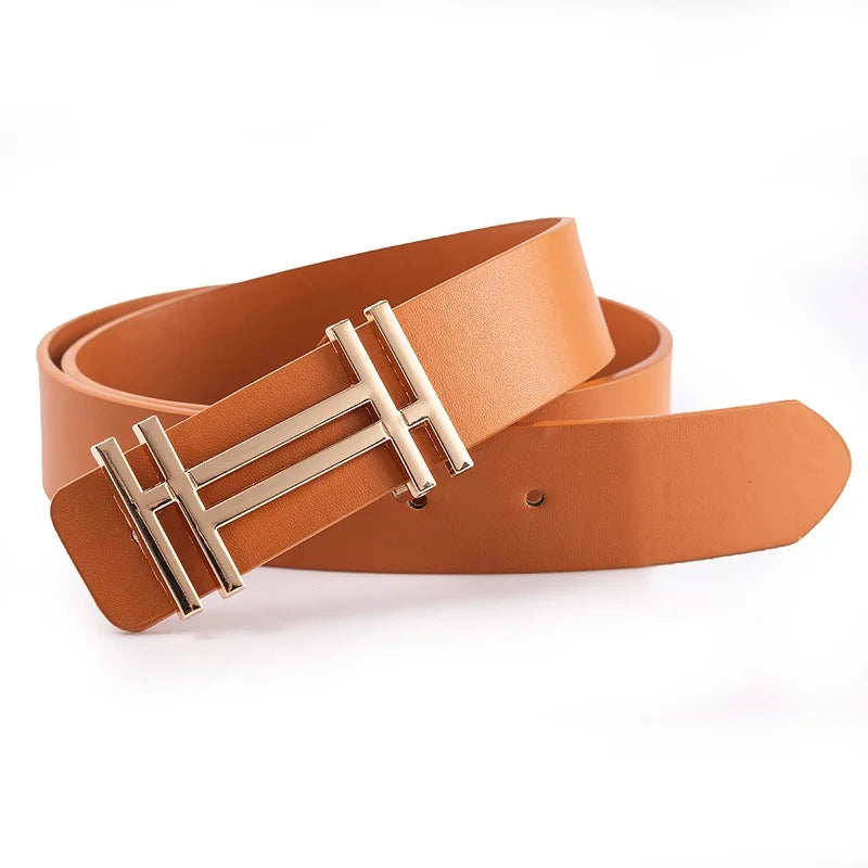 New Fashion Leather Pleasing Wonderful Terrific Belts Dress Belt for Men & Women Brand  Double H Buckle