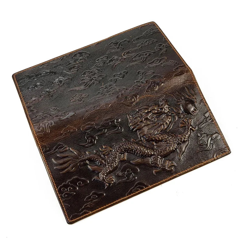 Casual Long Wallet Men Mobile Phone Male Long Purse Bifold Card Wallet Natural Cow Skin Leather Purse Men Business  Card Holder