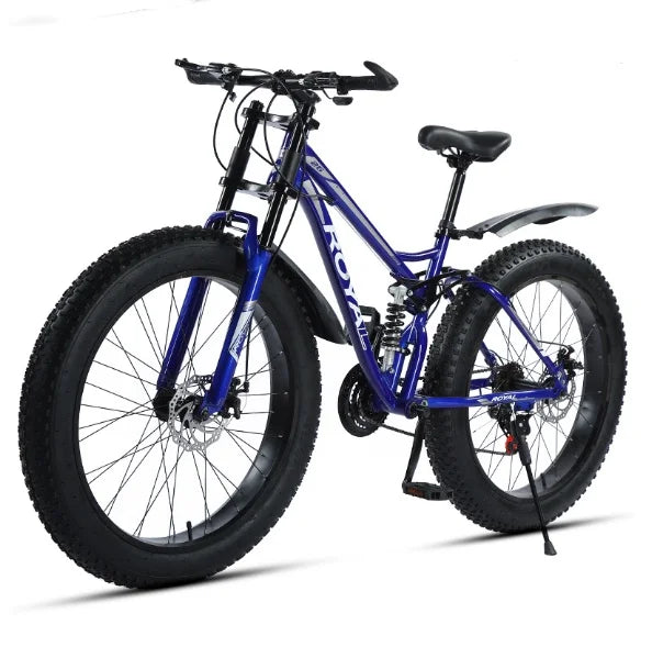 New Full Suspension Fork 26 Inch 21 Speed Disc Brakes Spoke Wheel Mountain Bike Adult Large Tire Off-Road Bike