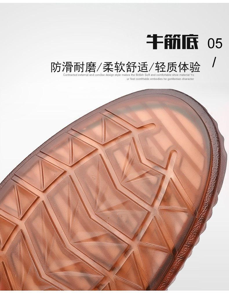Men's Soft Leather 2024 Summer Men Leather Sandals Breathable Non-slip Cow Tendon Sole Casual Leather Shoes Outdoor Beach Shoes