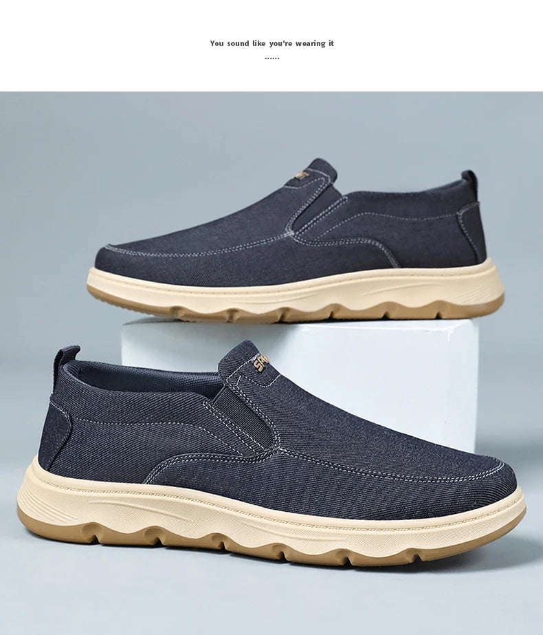 Men's walking sneakers 2025 Spring casual canvas shoes, low-top comfortable and breathable vulcanized shoes