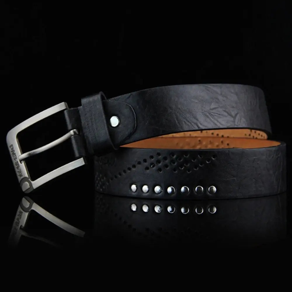 Men's Genuine Leather Belt Luxury High Quality Classic Buckle Business Cowboy Vintage Waistband Alloy Belts