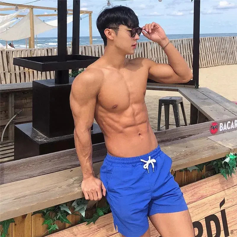 Shorts for Men Sweat Blue Man Short Pants Swim Gym Beach Drawstring Xxl Baggy Novelty in Y2k No Logo Elastic Designer Thin Loose