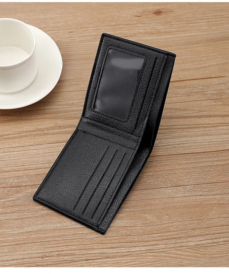 New Men's Wallet PU Leather Men Wallets Business Wallets for Man Short Black Walet Portefeuille Homme