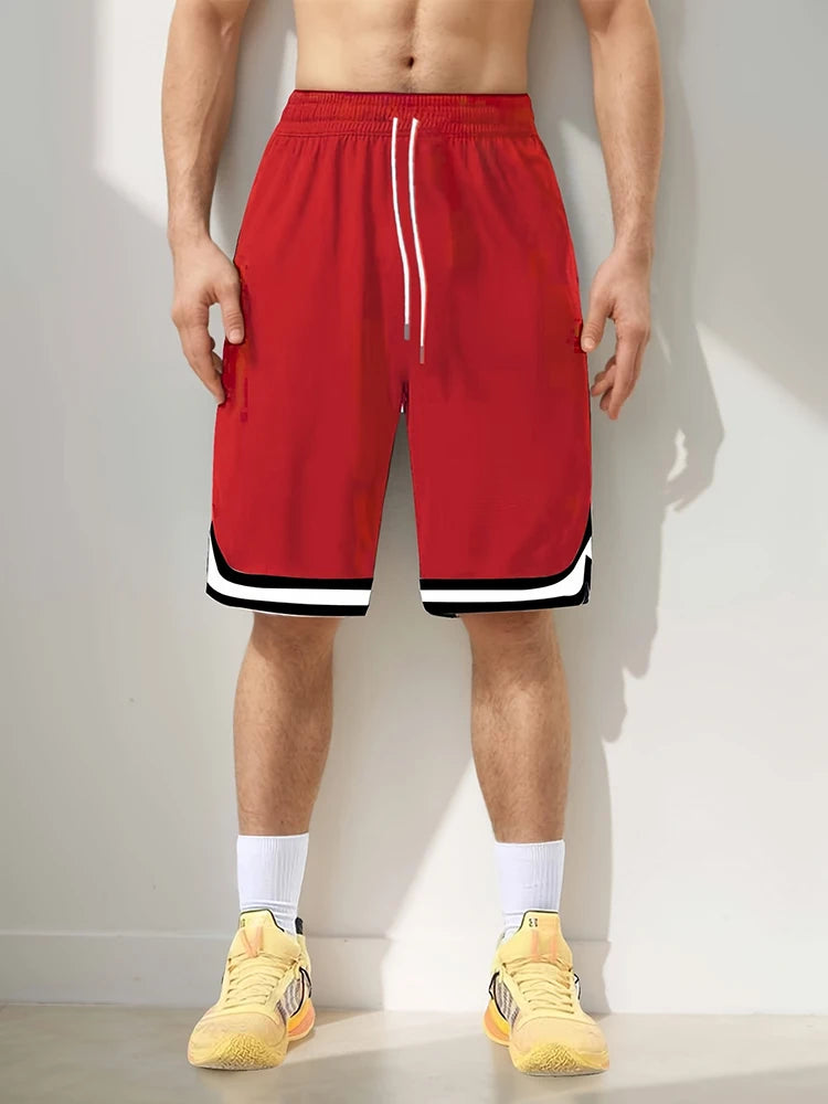Basketball shorts for men's summer sports training in 2025, casual loose and breathable pants, American five point shorts