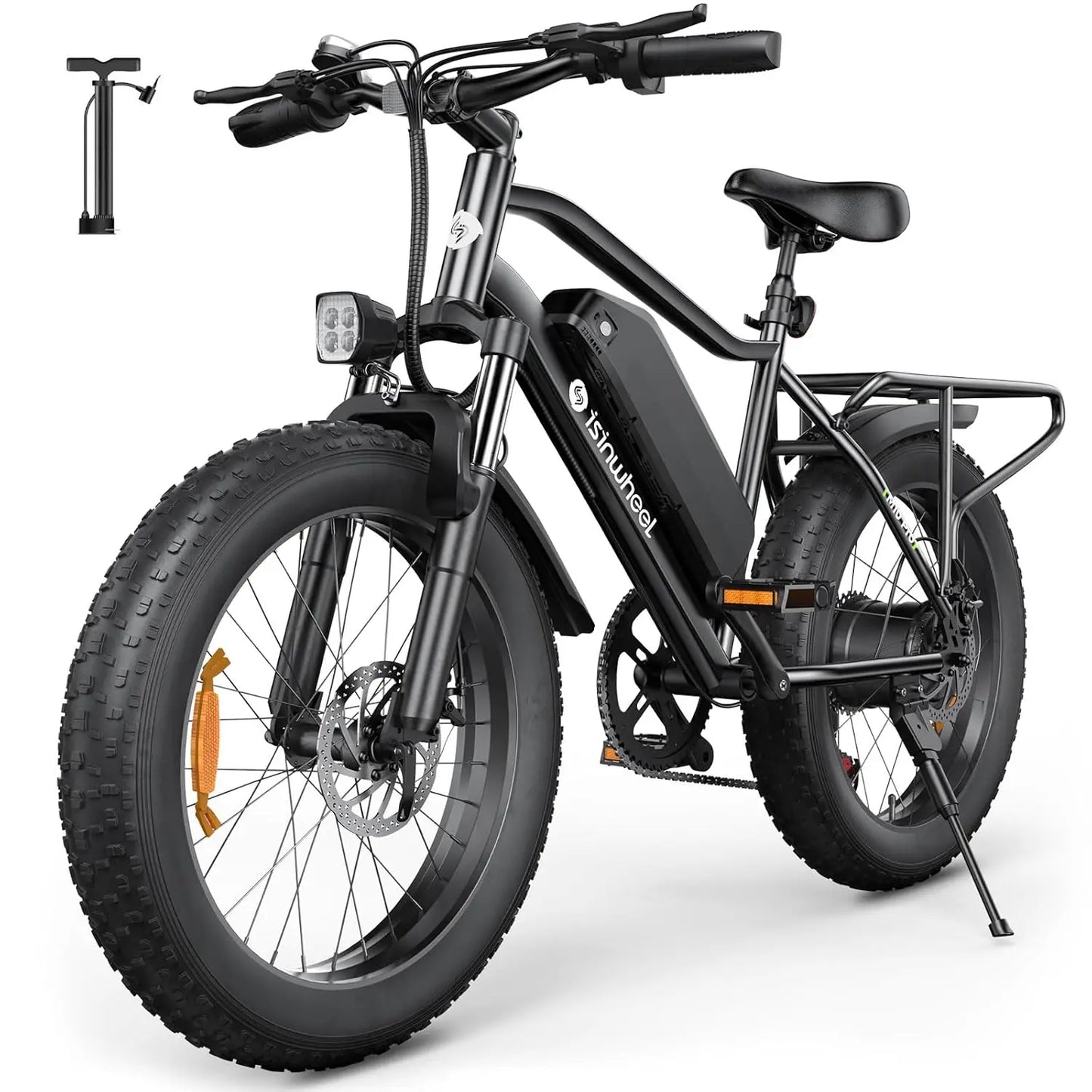M10 Pro Electric Bike, 1000W Peak Motor, 22 MPH 20"x4" Fat Tire Ebike, USB Phone Charging Port, 10.4Ah Removable, Customized