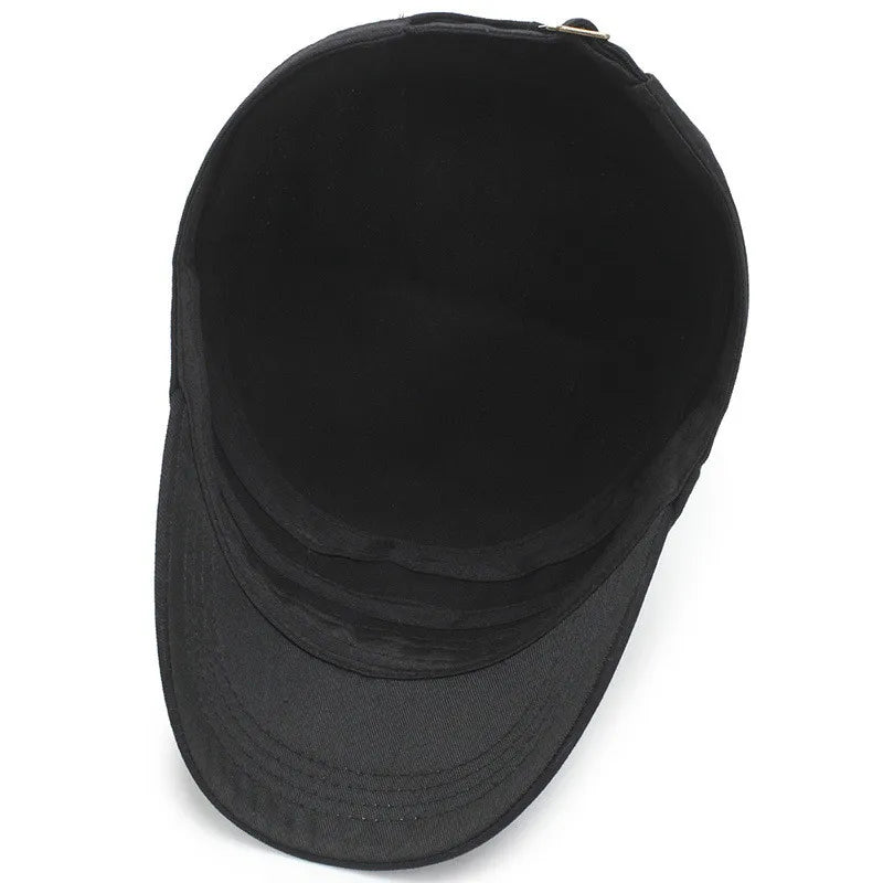 Men  Cap Summer Autumn Casual Cadet Hat Flat Top Caps Female Vintage Hats Bone Man Cap Fashion Shade Cotton Cap