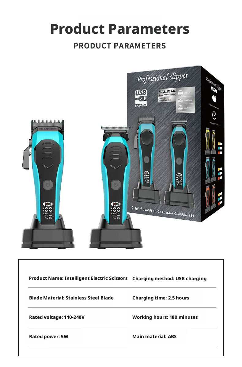 Professional Cordless Hair Clippers for Men, Rechargeable Barber Clippers With Base, Lithium-ion Battery Hair Cutting Machine