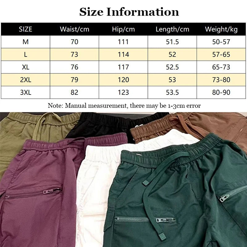 Men's Summer Casual Shorts Men Lightweight Cargo Shorts Multi-pocket Quick Dry Outdoor Hiking Overalls Male Short Pants