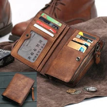 The Secret Life Of Walter Mitty Vintage Leather Men Wallet Genuine leather Wallet Men Purse Handmade male Wallet Money holder