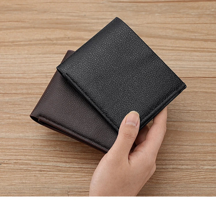 New Men's Wallet PU Leather Men Wallets Business Wallets for Man Short Black Walet Portefeuille Homme